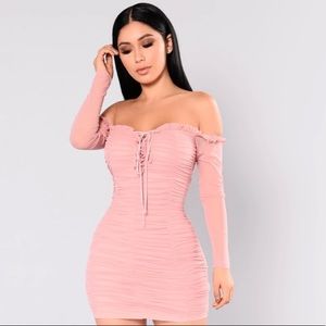 Fashion Nova Mesh Pink Dress